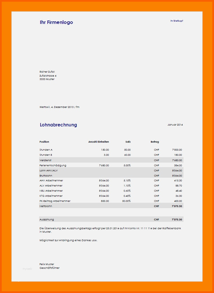 Überraschen 8 Lohnabrechnung Muster 2016