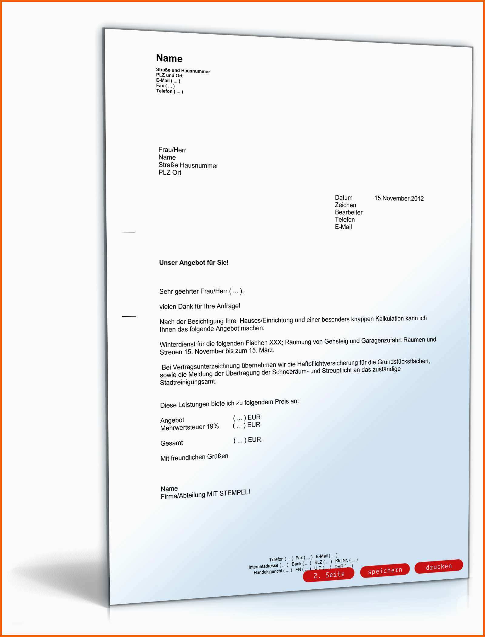 Überraschen Angebot Dienstleistung