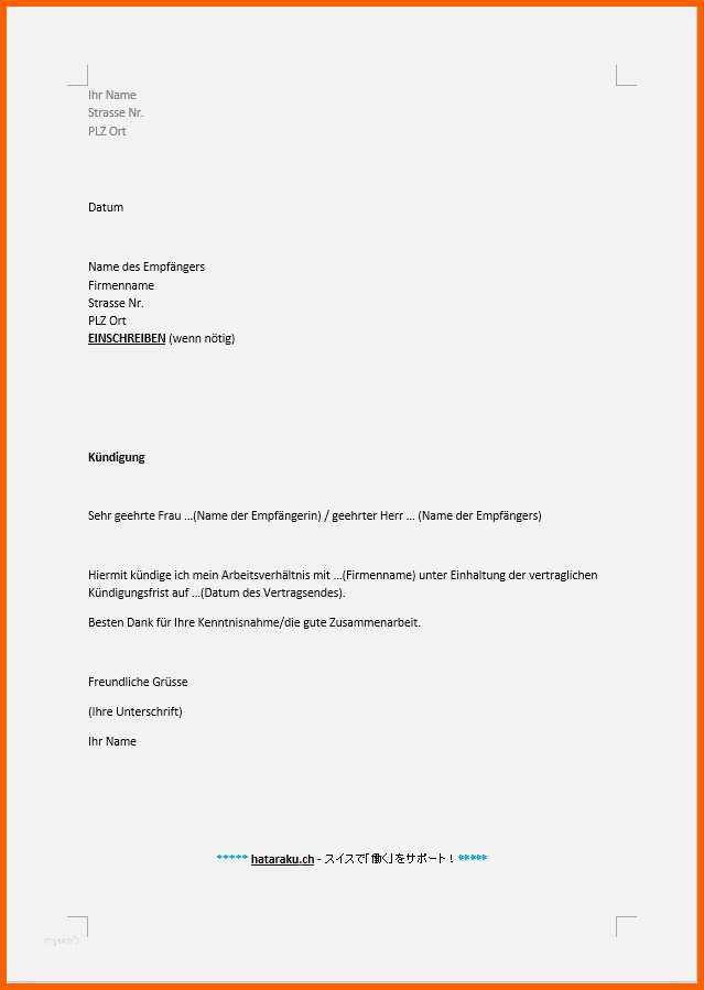 Überraschen Arbeitnehmer Kündigung Vorlage Genial 6 Kündigung Muster