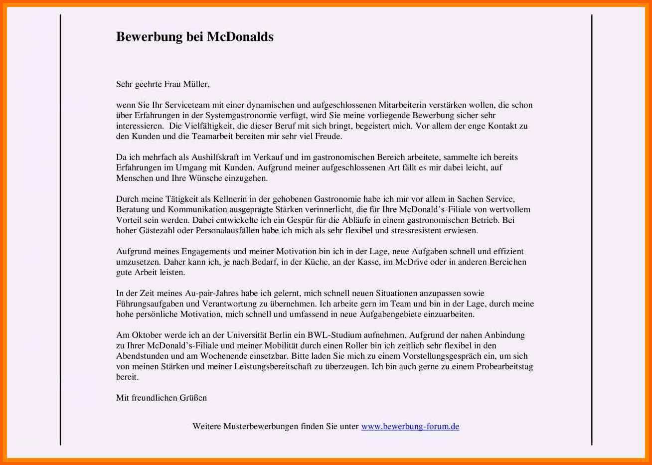 Überraschen Bewerbung Ferienjob Vorlage Kollektionen Von Designs
