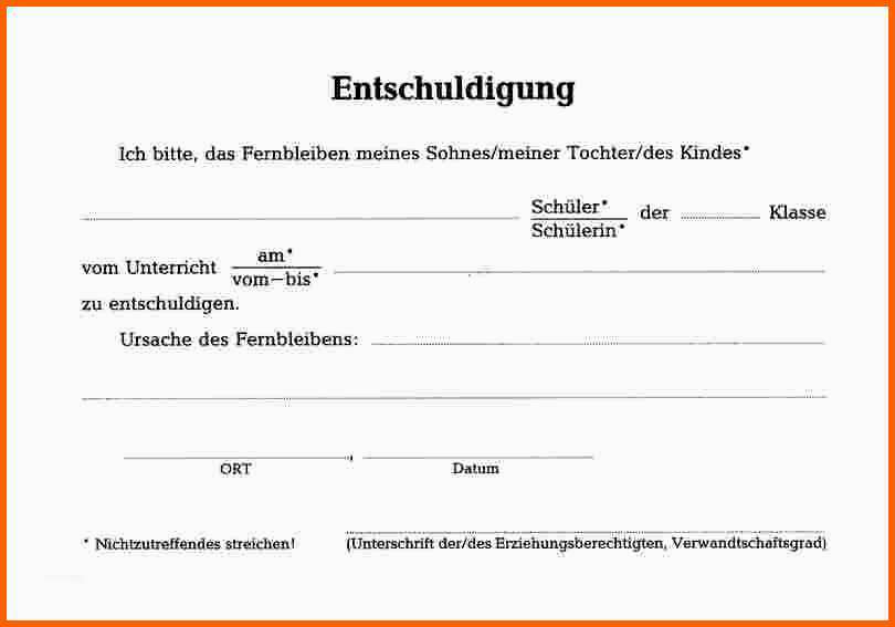 Überraschen Entschuldigung Schule Vorlage Pdf – Free Vorlagen