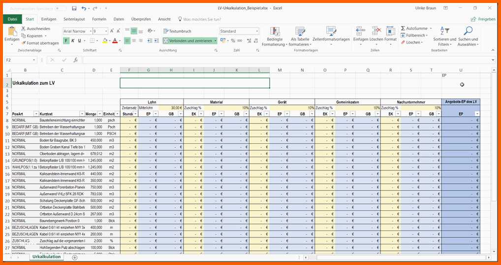 Überraschen Gaeb Ausschreibungen Arbeiten Mit Eigenen Excel Vorlagen