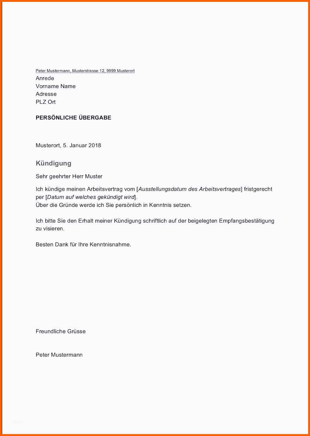 Überraschen Inspirierende Wohnung Kündigungsschreiben Vorlage