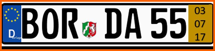 Überraschen Kfz Kennzeichen