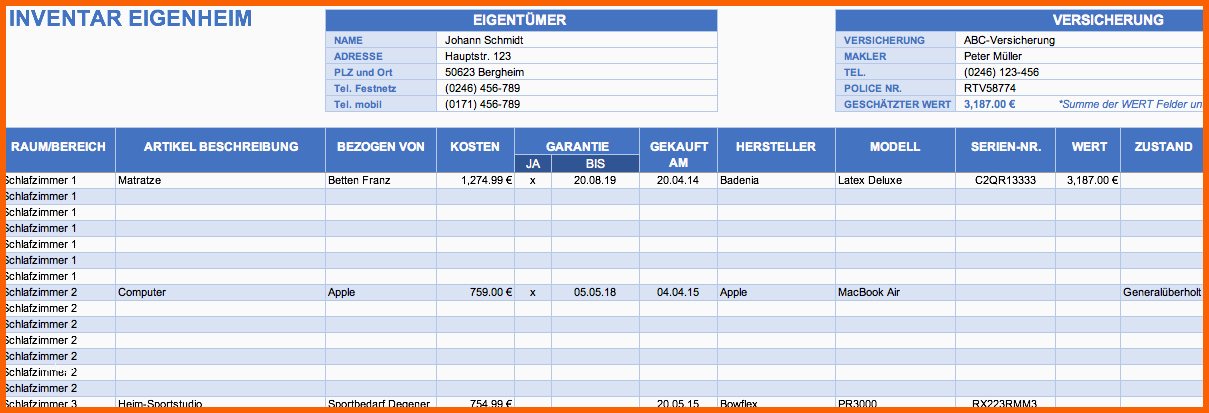 Überraschen Kostenlose Excel Inventar Vorlagen