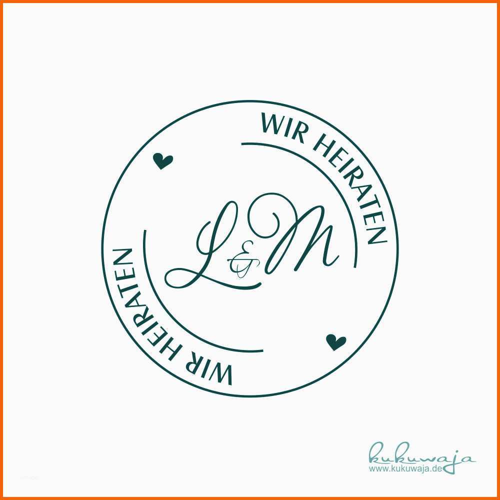 Überraschen Kukuwaja Stempel Hochzeit Initialen Vintage Wir Heiraten