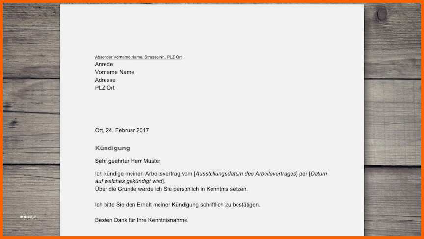 Überraschen Kündigung Arbeitgeber Vorlage Elegant Kündigungsschreiben