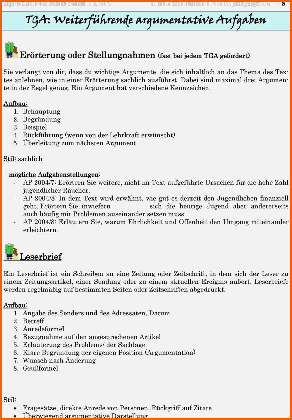 errterung gliederung muster