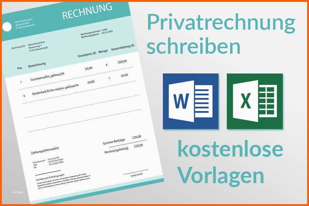 Überraschen Privatrechnung Was Muss Drauf Kostenlose Word Und Excel