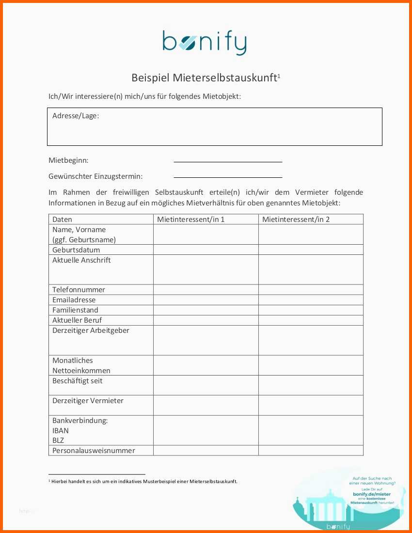 Überraschen Selbstauskunft Mieter Vorlage Word Fabelhaft Word Vorlage