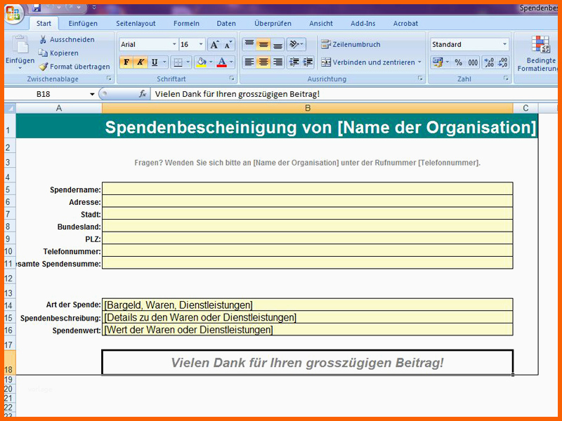 Überraschen Spendenbescheinigung Vorlage Finanzamt Beste Ziemlich