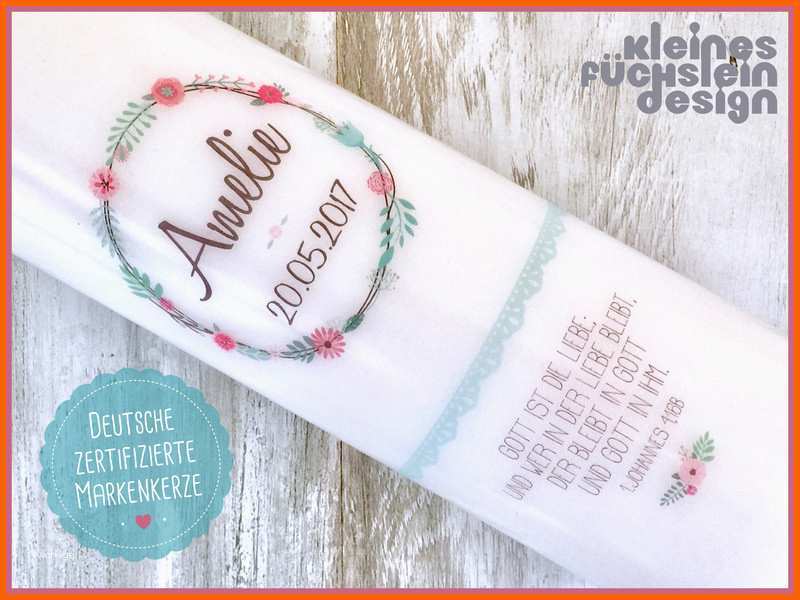 Überraschen Taufkerzen Taufkerze Blumenkranz Ein Designerstück Von