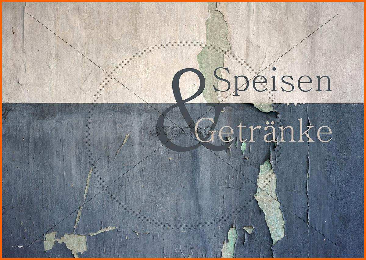 Überraschen Umschlag Speisen & Getränkekarte Vorlage Din A4 Querformat