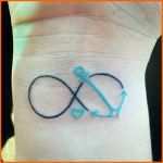 Überraschen Unendlich Zeichen Tattoo Handgelenk Blau Anker Herz