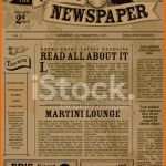Überraschen Vintage Zeitung Layout Design Vorlage Stock Vector