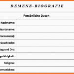 Überraschen Vorlage Download Demenz Biografiebogen Word