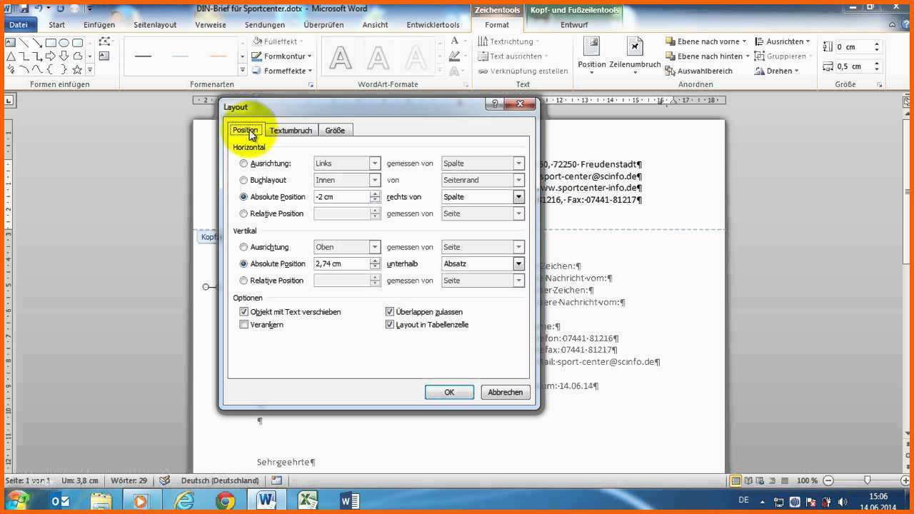 Überraschen Word 2010 Geschäftliche Din Briefe 5008 Vorlage Erstellen