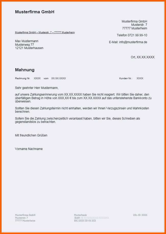Überraschen Zahlungsaufforderung Muster Kostenlos