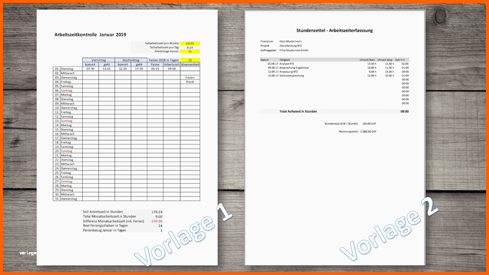 Überraschen Zeiterfassung Excel Vorlagen