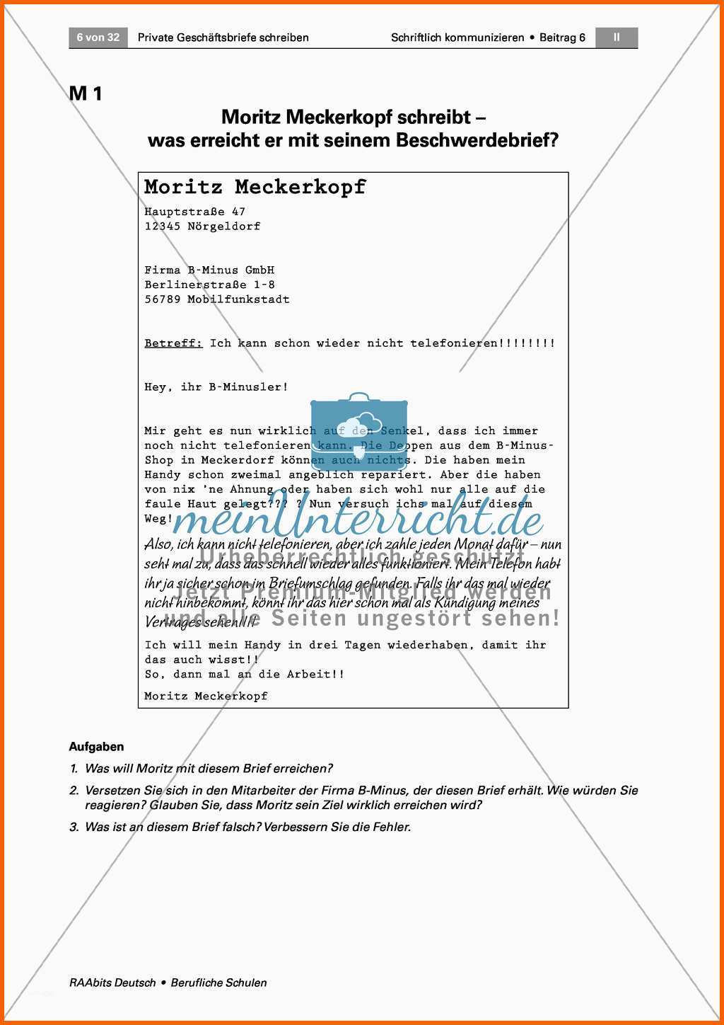Ungewöhnlich 15 Privater Geschäftsbrief