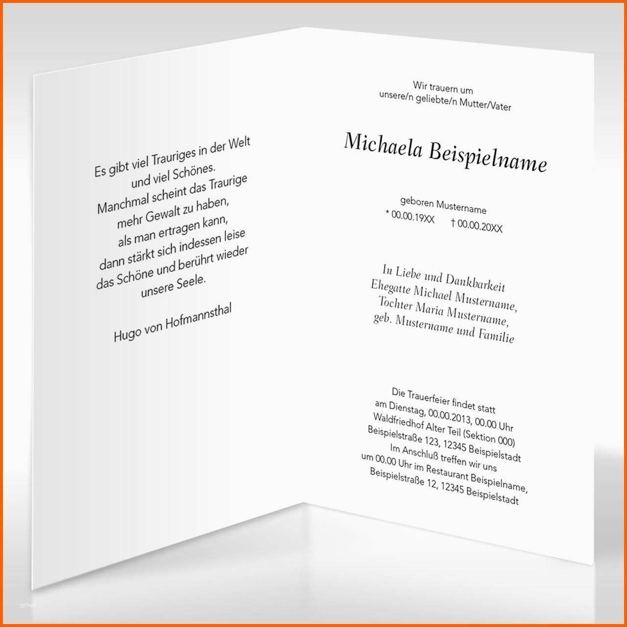 Ungewöhnlich Beileidskarte Schreiben Vorlage Kreativität Trauerkarte