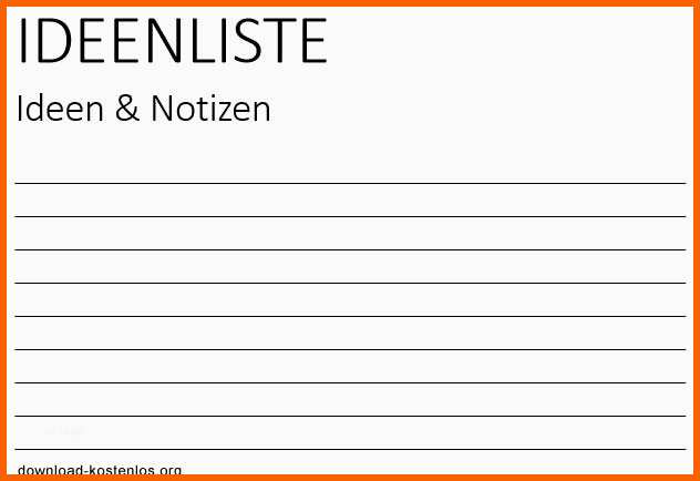 Ungewöhnlich Einfache Ideenliste Vorlage – Vordruck Gratis Zum Ausdrucken