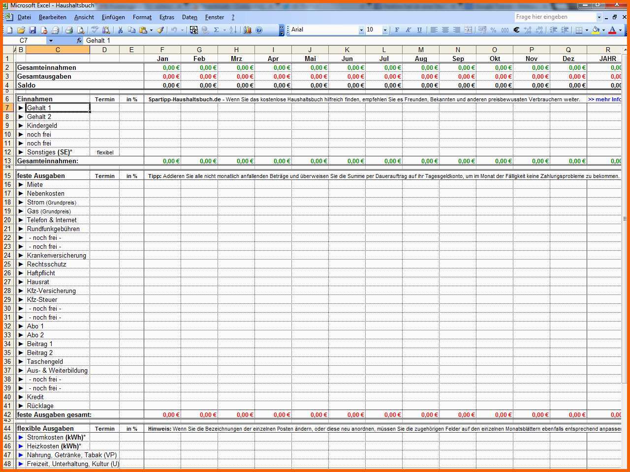 Ungewöhnlich Excel Haushaltsbuch Download Chip