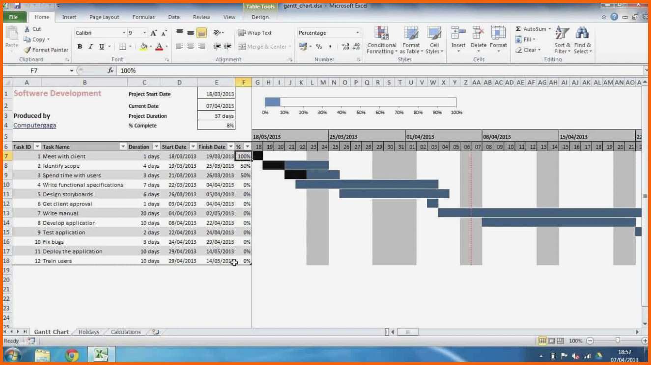 Ungewöhnlich Gantt Chart Excel Vorlage Free Gantt Chart Templates