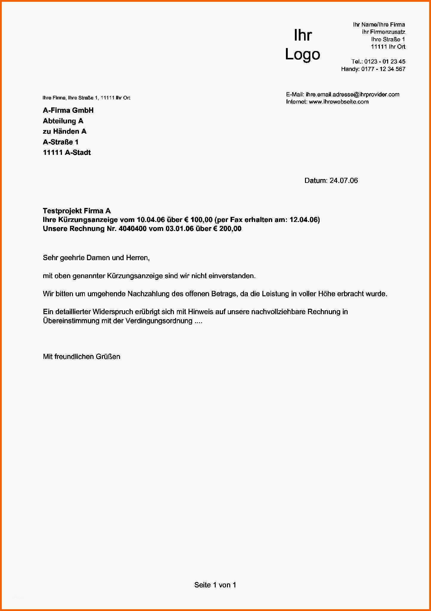 Ungewöhnlich Herunterladbare Mängelrüge Muster