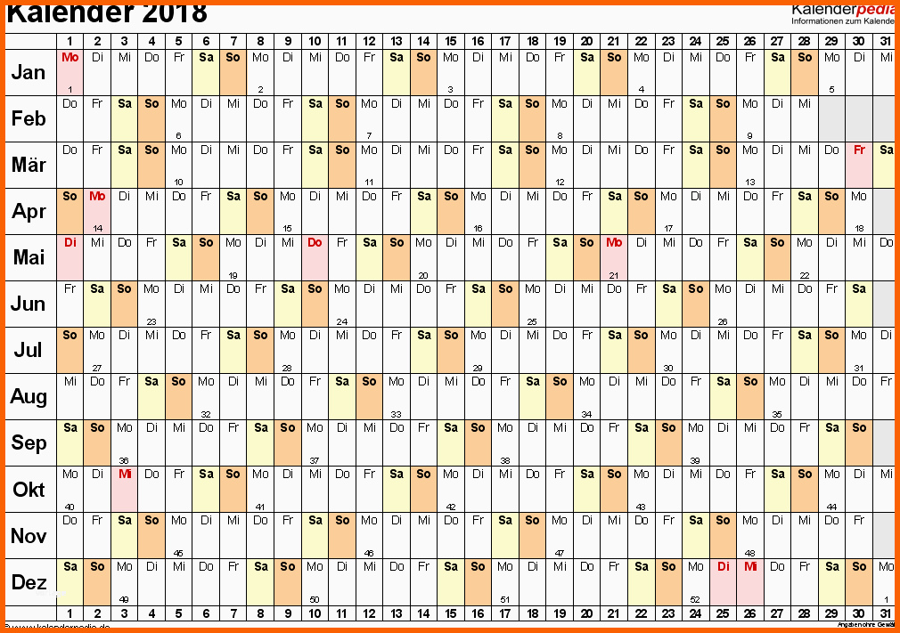 Ungewöhnlich Kalender 2018 Zum Ausdrucken In Excel 16 Vorlagen