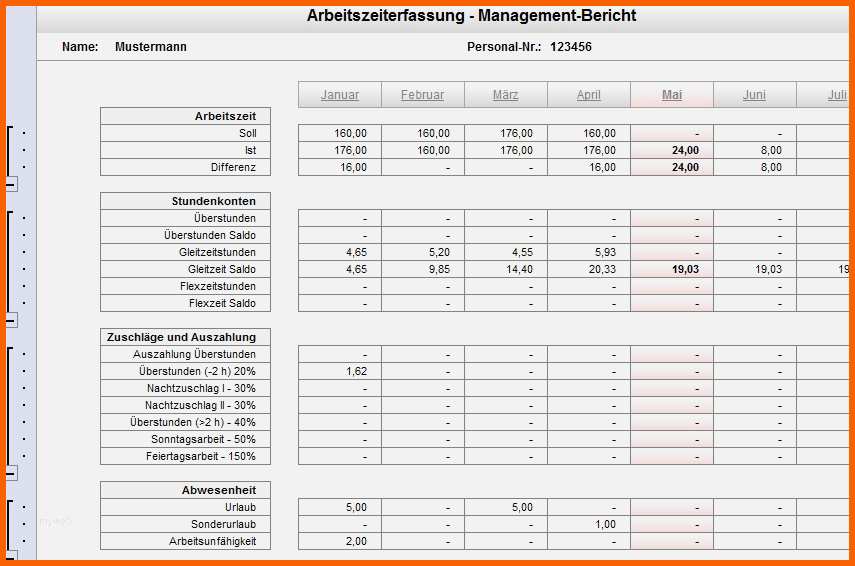 Ungewöhnlich Stundenerfassung Vorlage Fabelhaft Excel Arbeitszeit