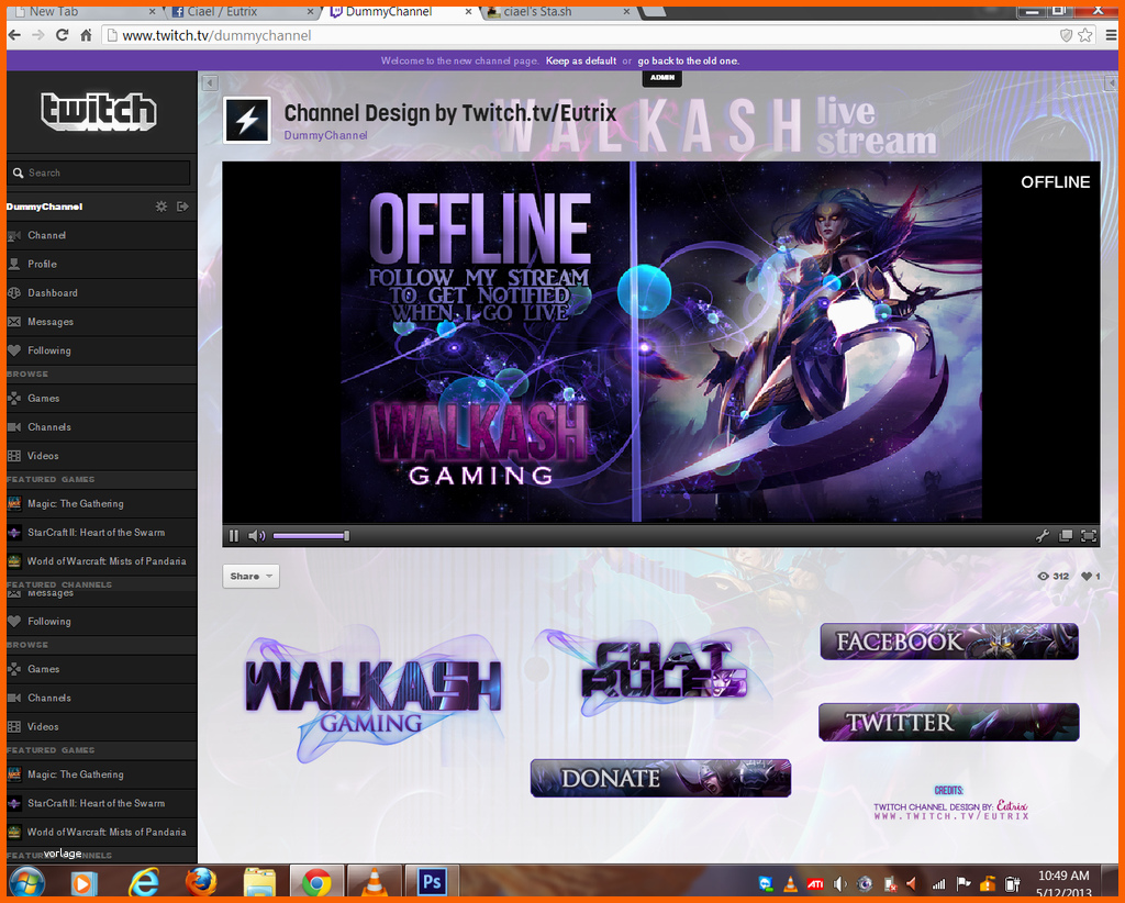 Ungewöhnlich Twitch Channel Design for Walkash by Ciael On Deviantart