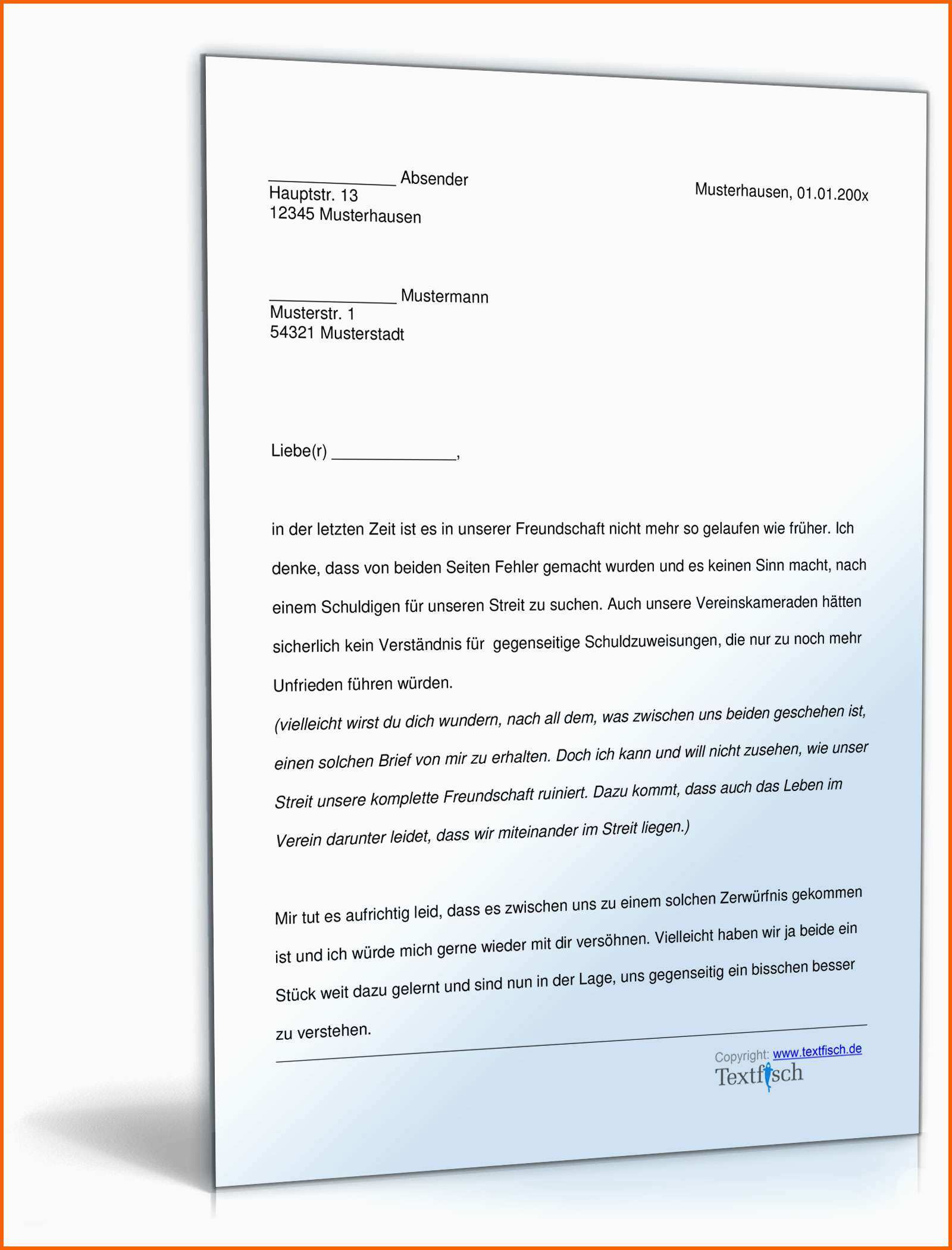 Ungewöhnlich Versöhnungsangebot Verein