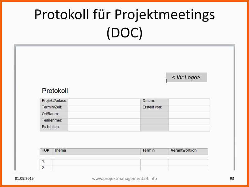 Ungewöhnlich Word Vorlage Zur Erstellung Von Protokollen