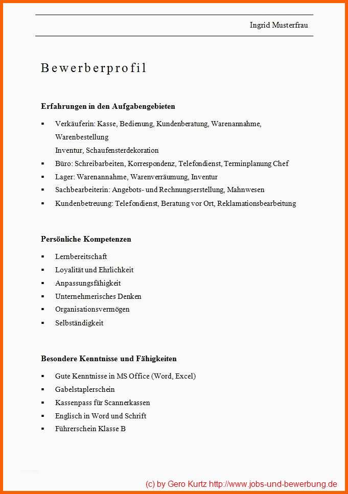 Unglaublich 15 Kurzprofil Bewerbung Muster