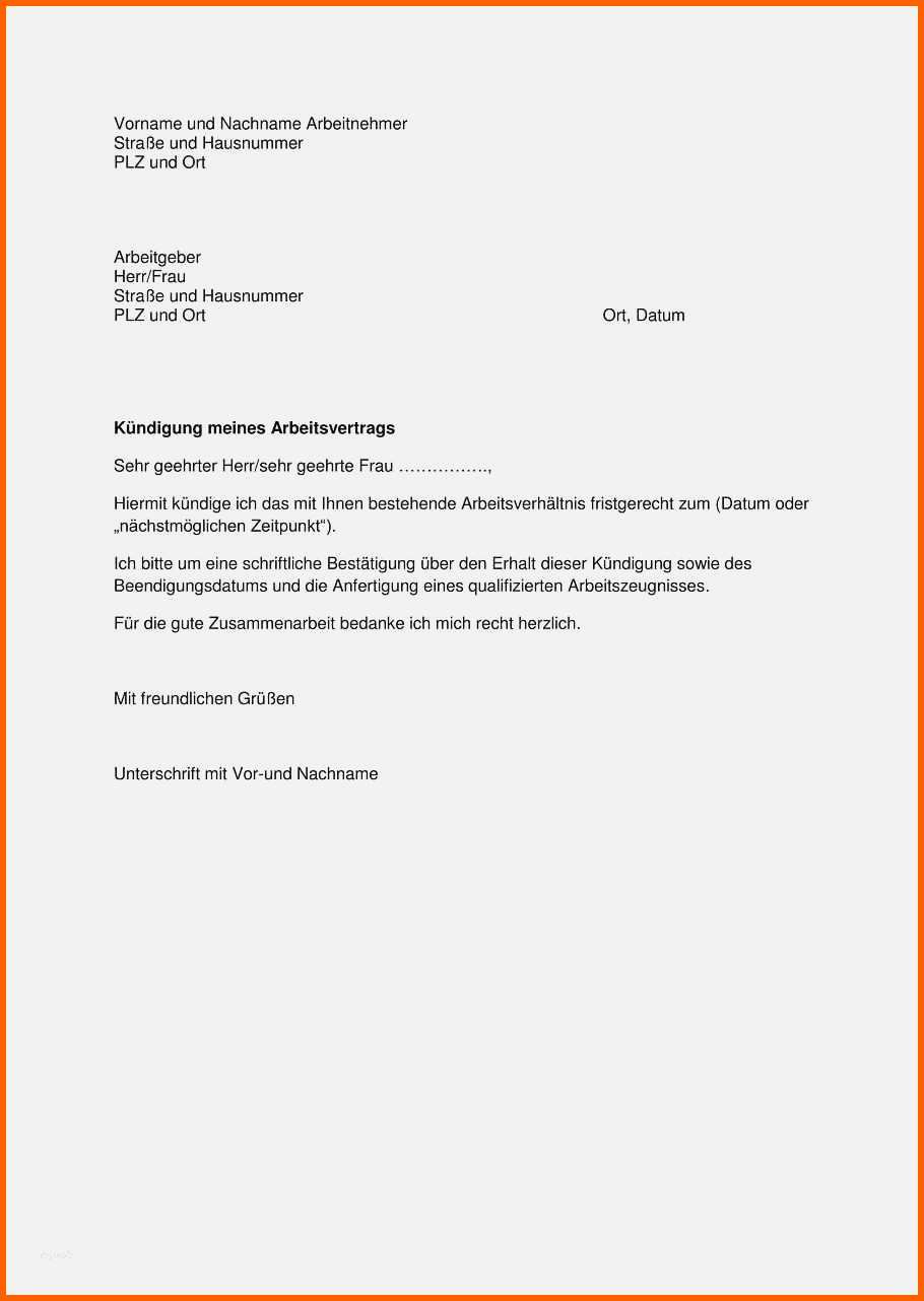 Unglaublich 21 Kündigung Arbeitsvertrag Probezeit Muster