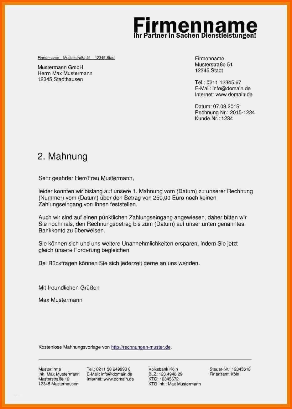 Unglaublich 8 1 Mahnung Vorlage Kostenlos