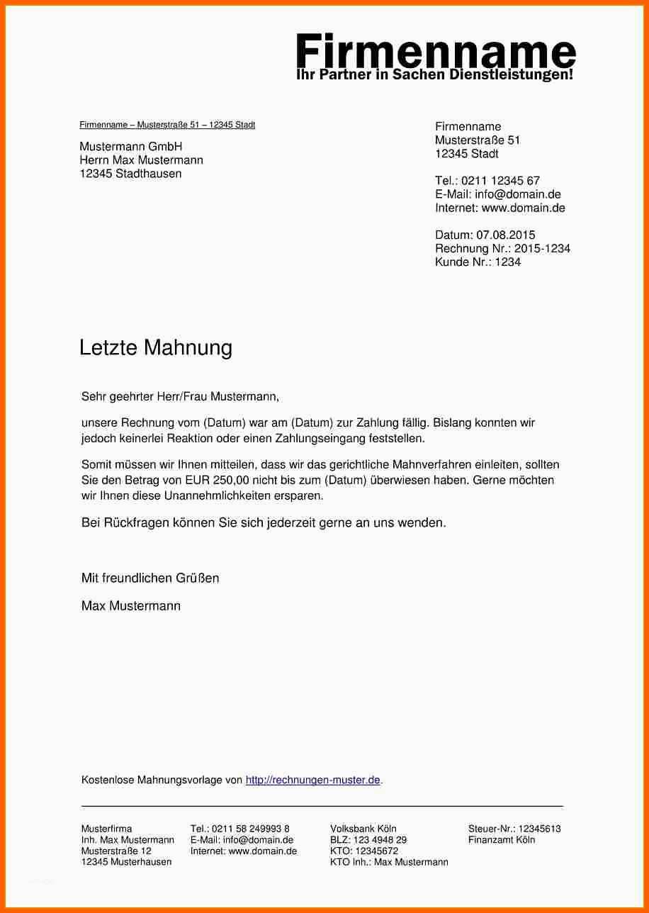 Unglaublich 9 Mahnung Mit Verzugszinsen Muster