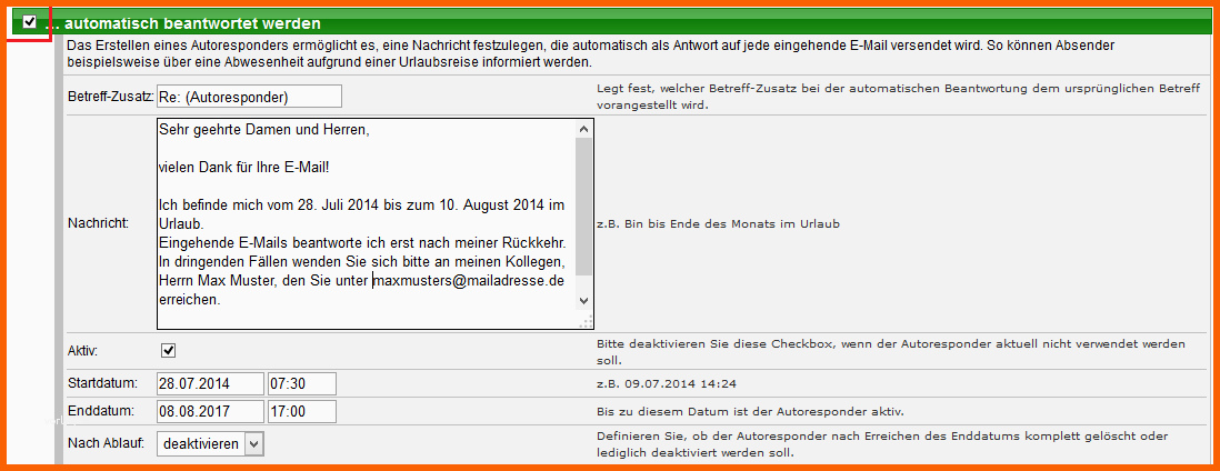 Unglaublich Abwesenheitsnotiz Einrichtung Und Konfiguration