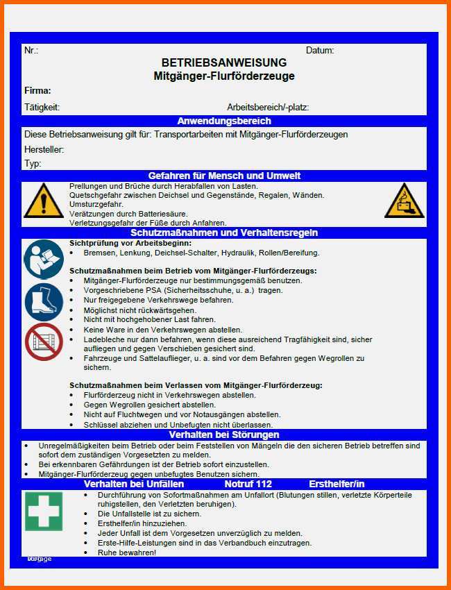 Unglaublich Betriebsanweisung Vorlage Word Angenehm tolle