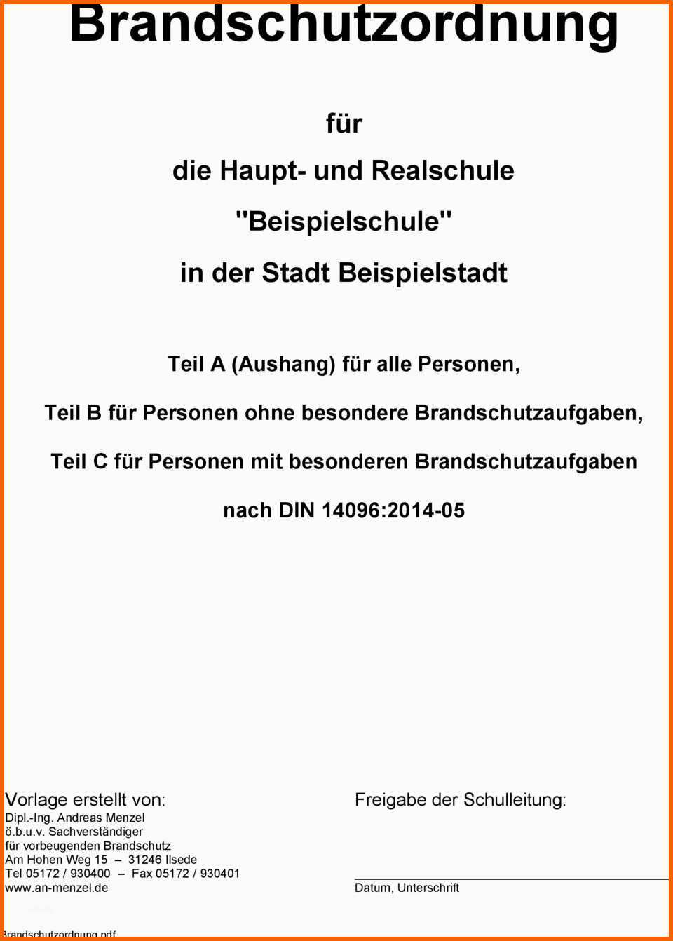 Unglaublich Brandschutzordnung Für Teil A Aushang Für Alle