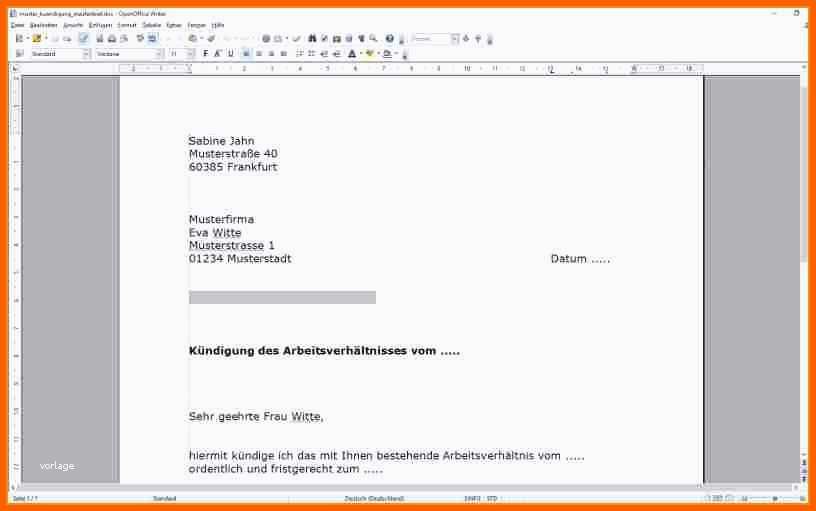 Unglaublich Die Erstaunliche Arbeitskündigung Vorlage