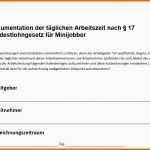 Unglaublich Dokumentation Minijob Vorlage Erstaunlich Download