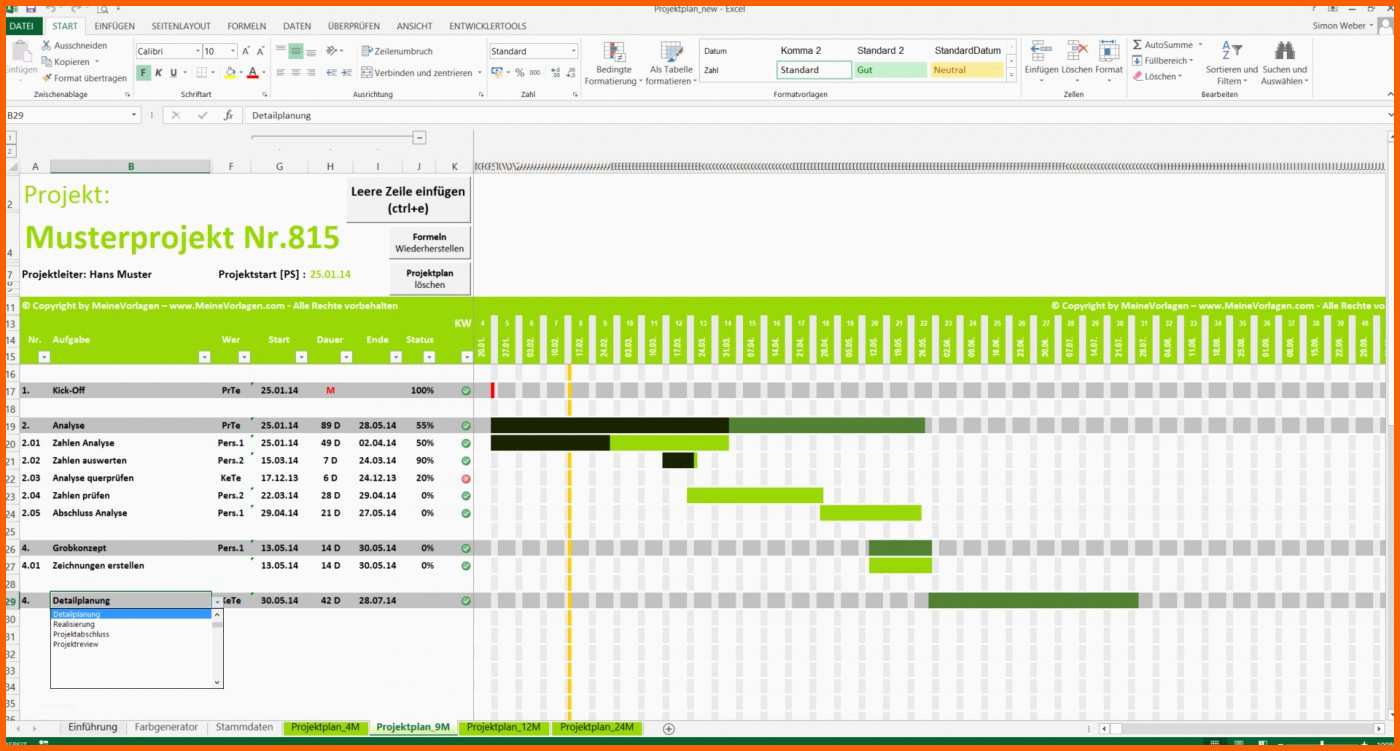 Unglaublich Download Projektplan Excel Projektablaufplan Zeitplan