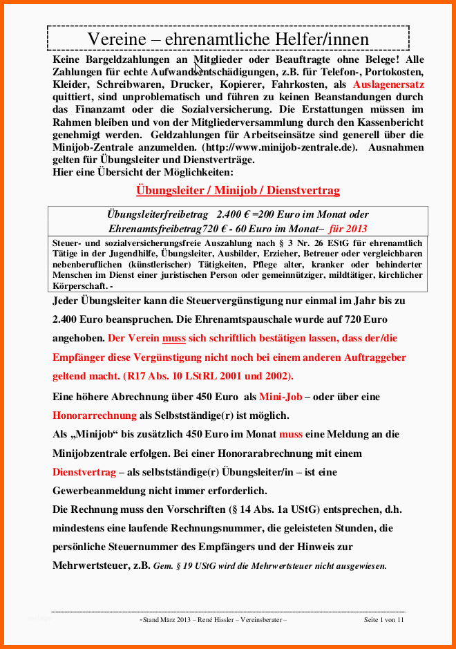 Unglaublich Entlohnung Ehrenamtlicher Mitarbeiter Vertragsvorlagen