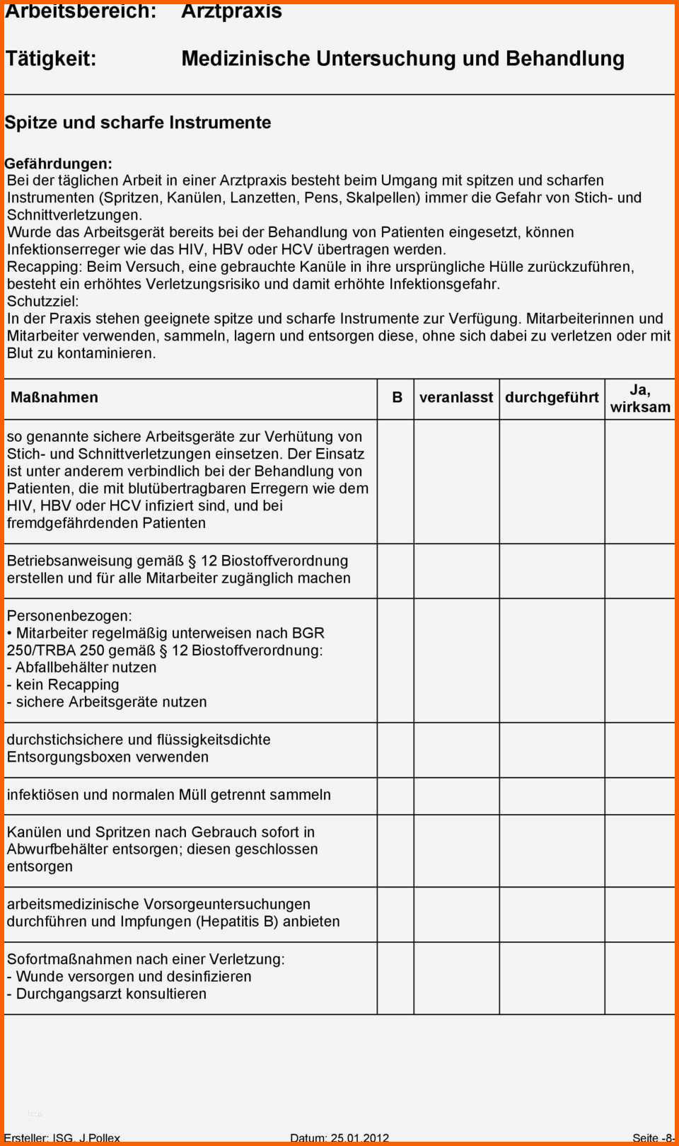 Unglaublich Gefährdungsbeurteilung Pdf Vorlage Genial