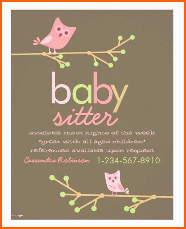 Unglaublich Genial Babysitter Flyer Vorlage Deutsch