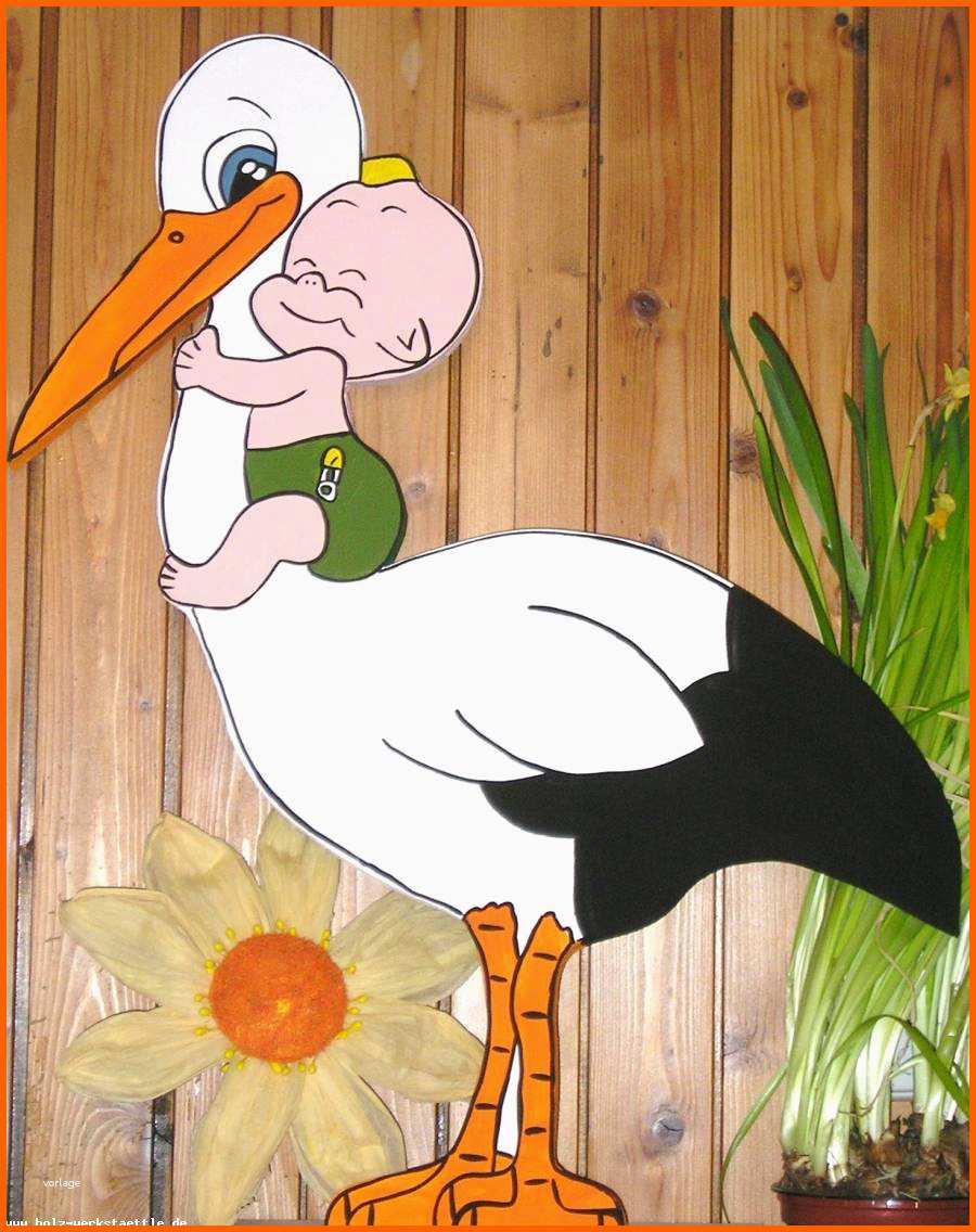 unglaublich holz storch heiner klapperstorch geburt baby
