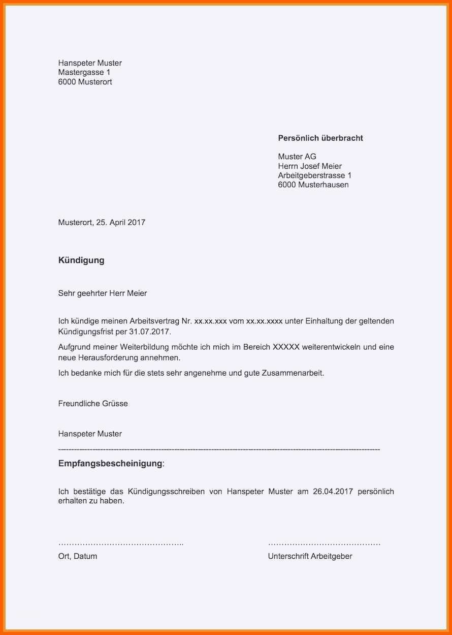 Unglaublich Inspirierende Arbeitsvertrag Kündigung Schreiben
