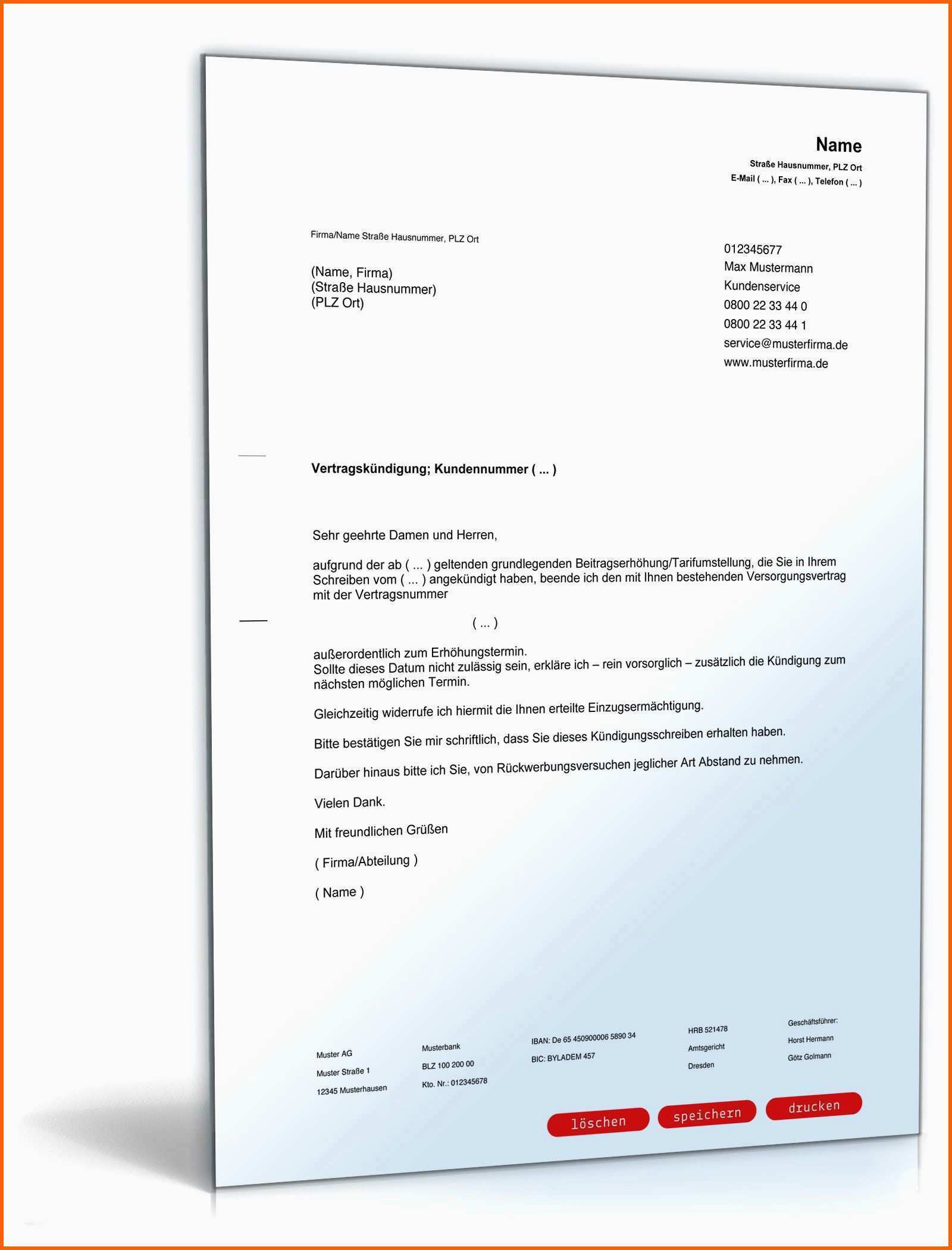 Unglaublich Kndigung Stromanbieter Muster Neueste Fotos Strom Kndigen